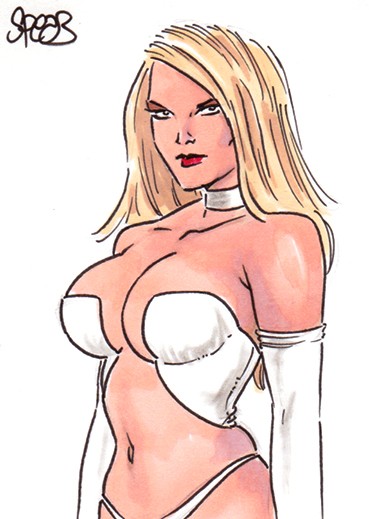 White Queen Emma Frost X-men art by Mark Spears