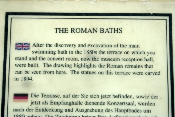 ROMAN BATH PLACARD, BATH UK