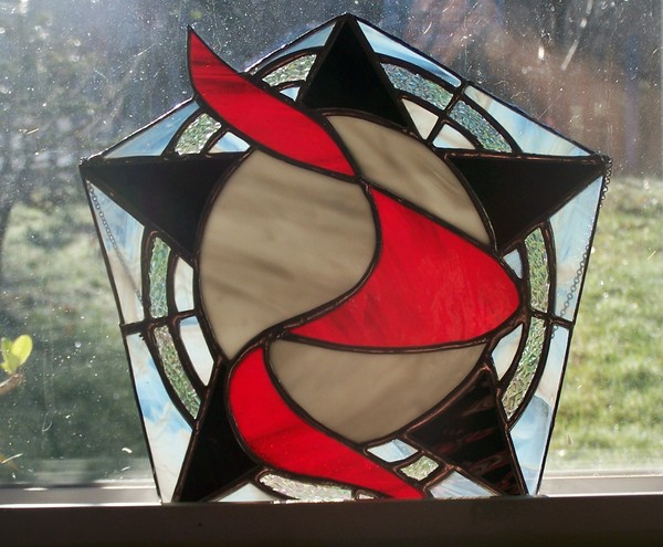 Pentacle Pentagram Suncatcher in Power Colors