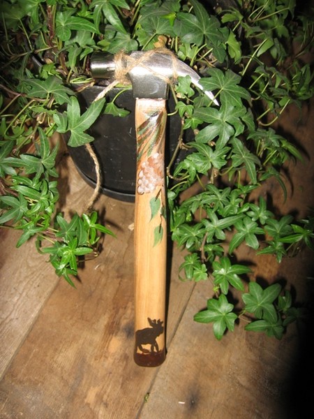 Cabin themed hand painted hammer