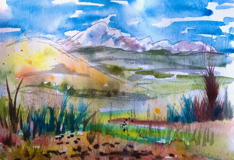 sketch pikes peak watercolor may 2024 kerra icansketchu