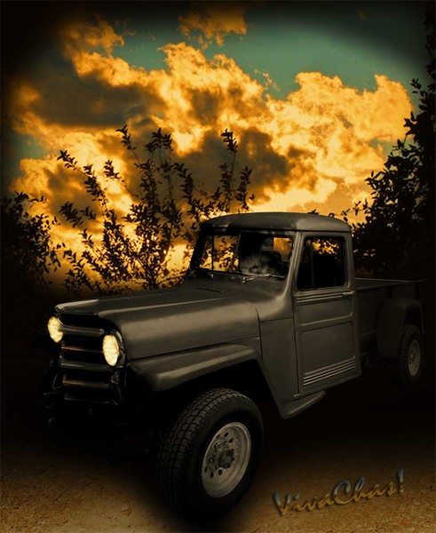 My 51 Willys Jeep Pickup Truck at Sunset