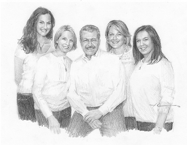dad and daughters drawing mike theuer
