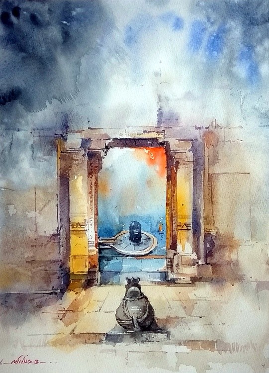 Shiv Malhar  INDIAWatercolor Painting By Milind Bhanji milindbhanji Size 11x14 Inch  03 Jun 2021   (