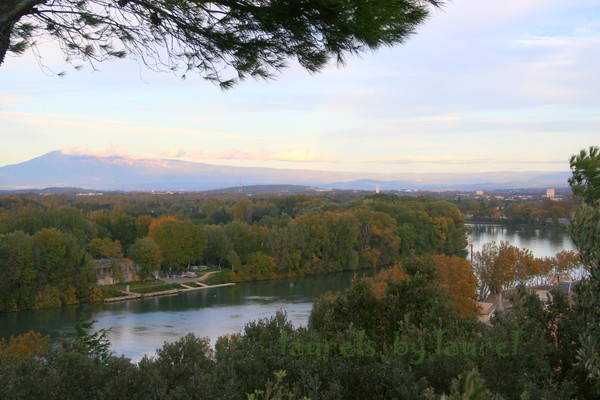 Rhone River Panorama from Doms Rock in Avignon