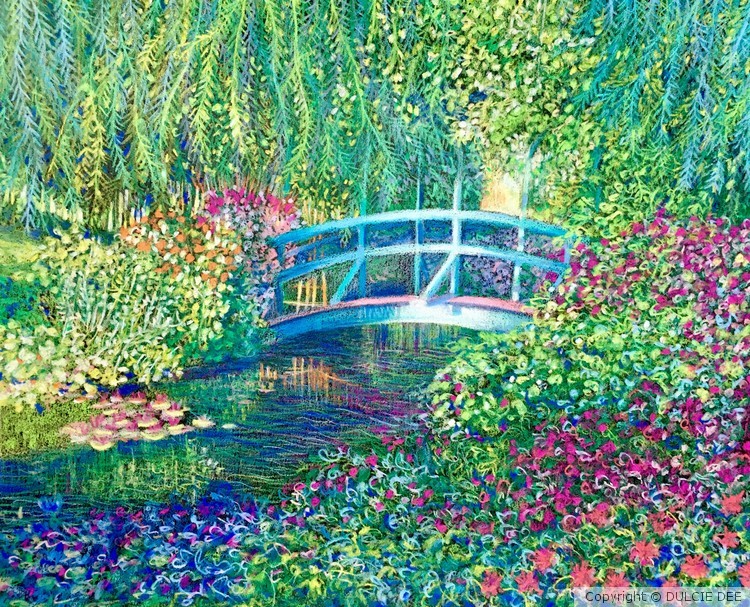 Le pont Japonasie a Giverny dans le jardin de Mone