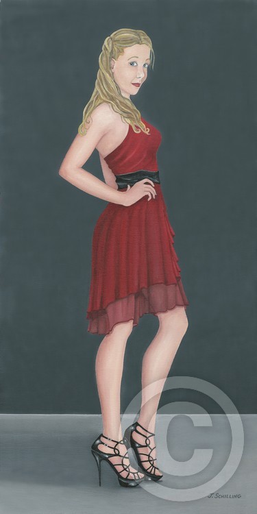 Girl in Red Dress