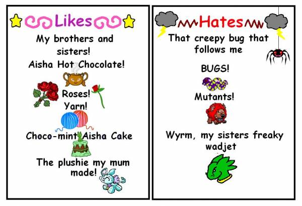 Likes and dislikes