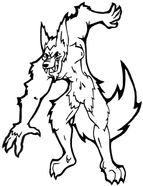 Simple Werewolf Line Art by Jenn Shumaker