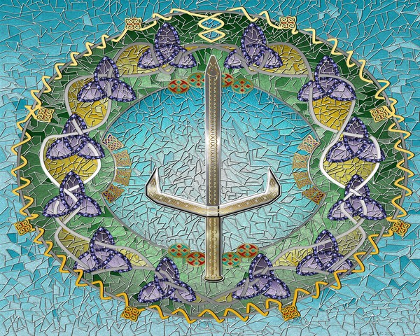 Celt at Arms Stained Glass Knot