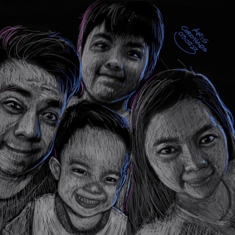 Scribble Art Portrait: CORONADO FAMILY