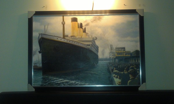 The Titanic at Southanpton oil painting