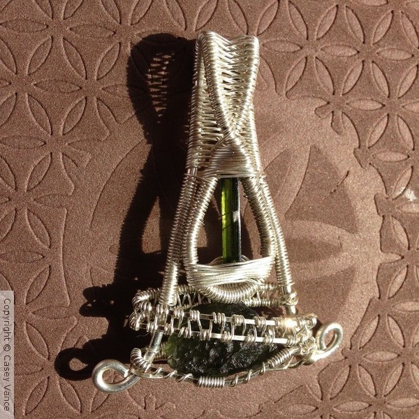 Tourmaline and Moldavite Pendant 