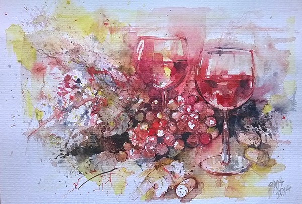 Red wine, still life.