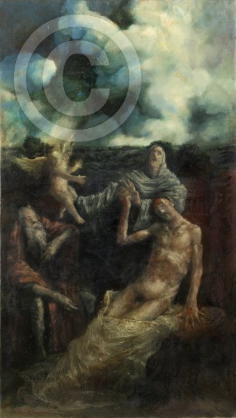 Todmüde 45x80 oil on canvas