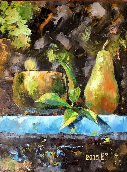 Still life with pears