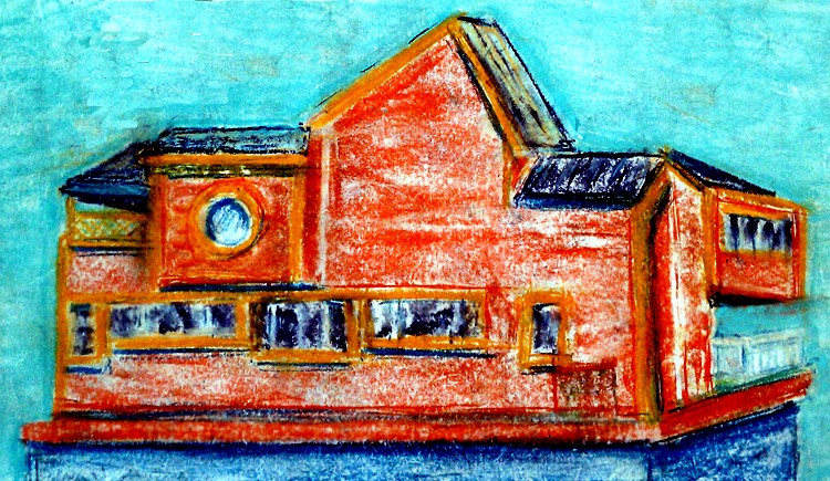 Sausalito Houseboat Drawing