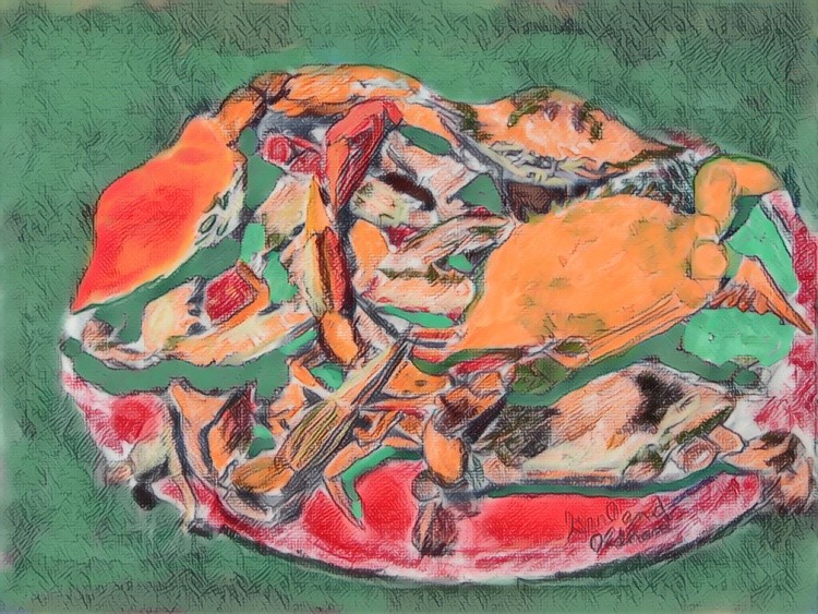 SAM 0881 Boiled  crabs color pencil