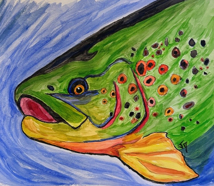 watercolor trout 2