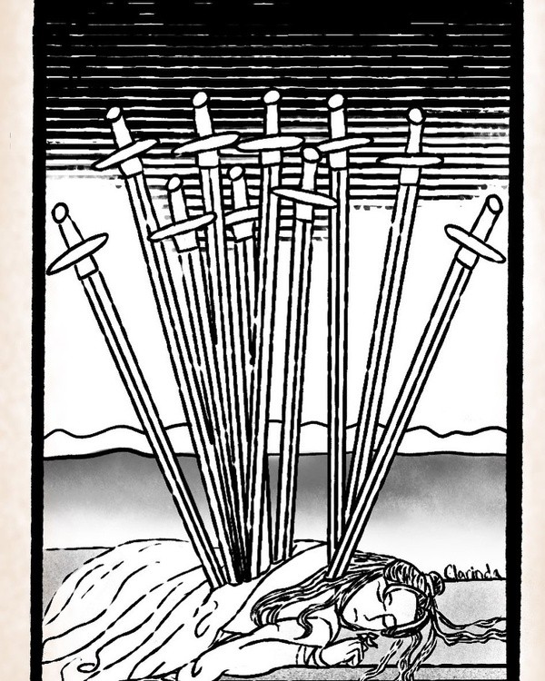 Ten of Swords tgcf xielian tarot fanart digitalart