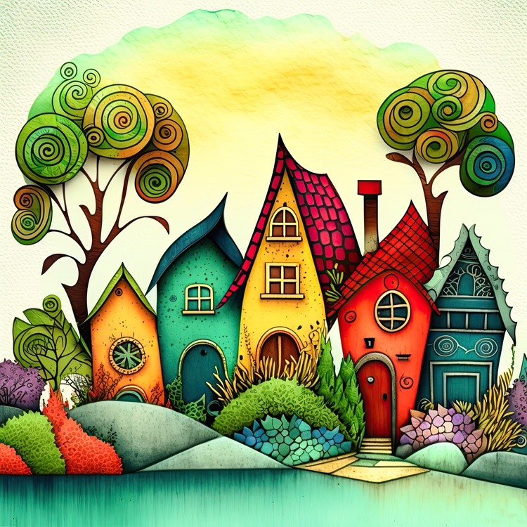 Houses by the lake