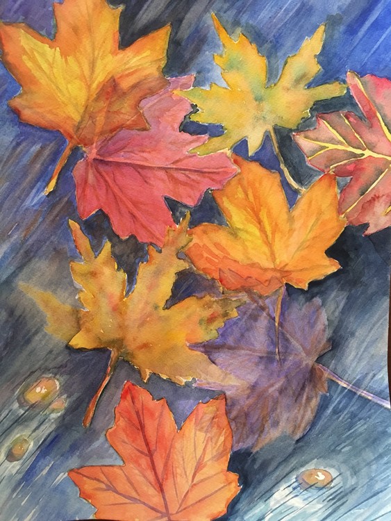 Leaves carried away