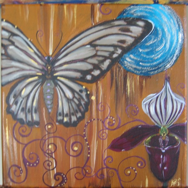 Ladyslipper and Butterfly