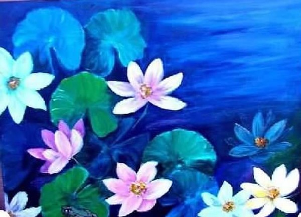 Lily Pond and a frog