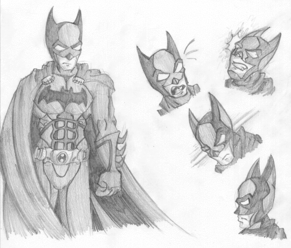Batman Begins Costume Sketch by Dereck Combow 