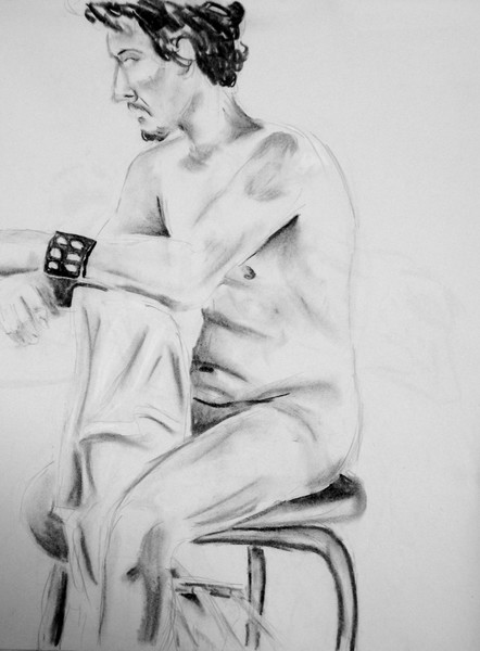 sitting nude