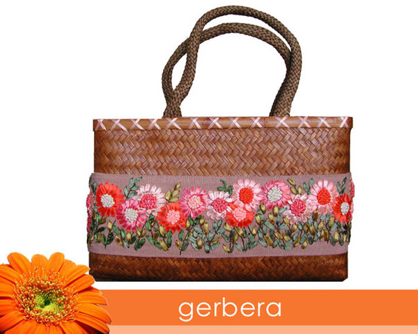 Orange Gerbera Ribbon Handbag