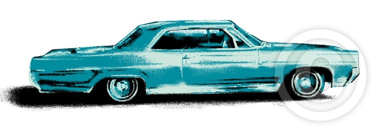 blue car