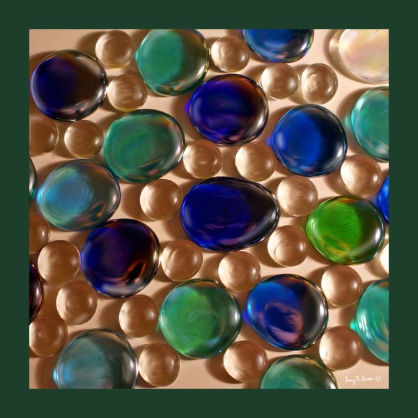 Pretty Glass Pebbles and Marbles