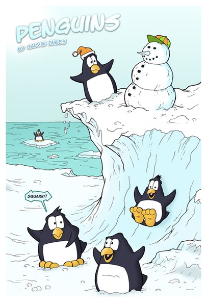 Penguins Comic Book Page