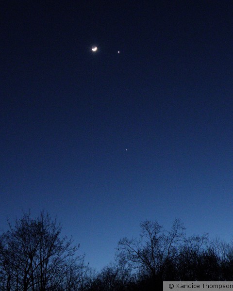 Venus, Jupiter and the Crescent Moon