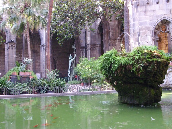 Cloister at Barcelona cathedral