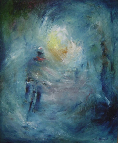 CYCLIST IN THE WIND