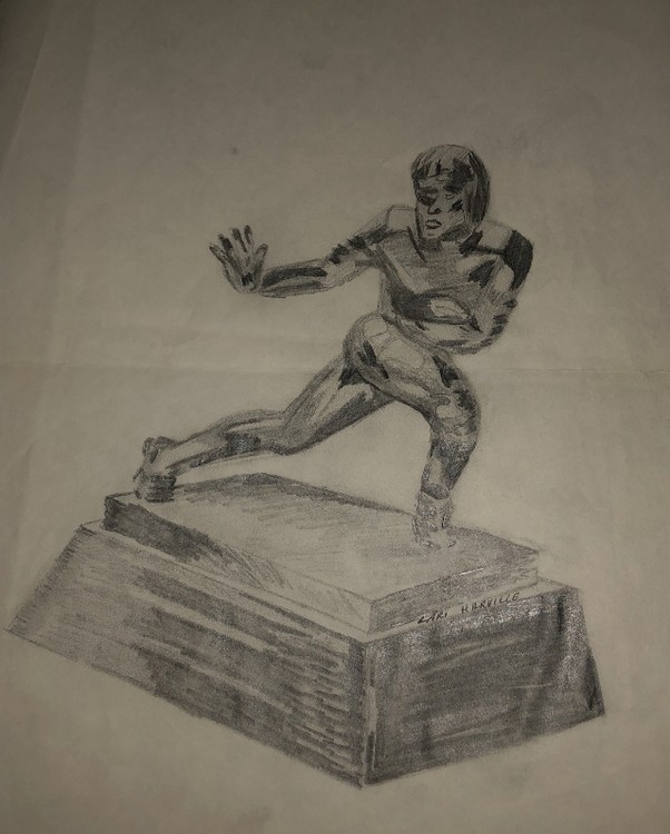 Heisman trophy sketch