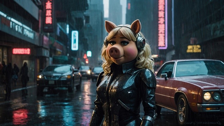 Miss Piggy Cyberpunk