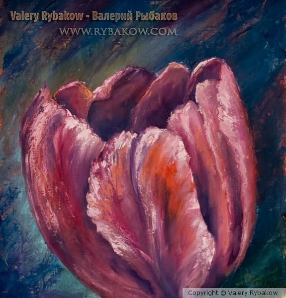 Magic flower - New original palette knife flower