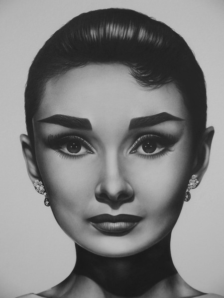 Audrey Hepburn Graphite  Detail
