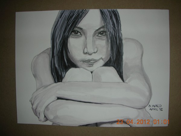 Woman Hugging Knees