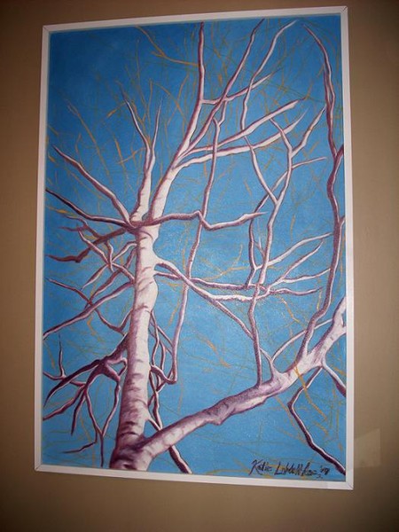 Birch On Blue
