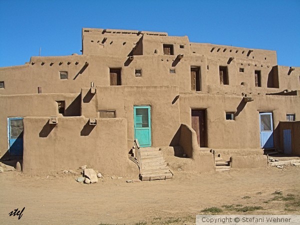 The colored  doors of Taos Pueblo
