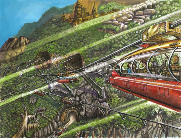 Atlantean railcars in the sky