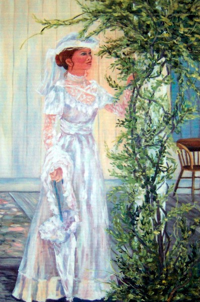 Victorian Lady on Porch