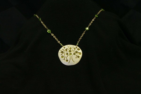 Peridot and Silver Tree Medallion