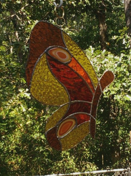 Butterfly with agates in gold