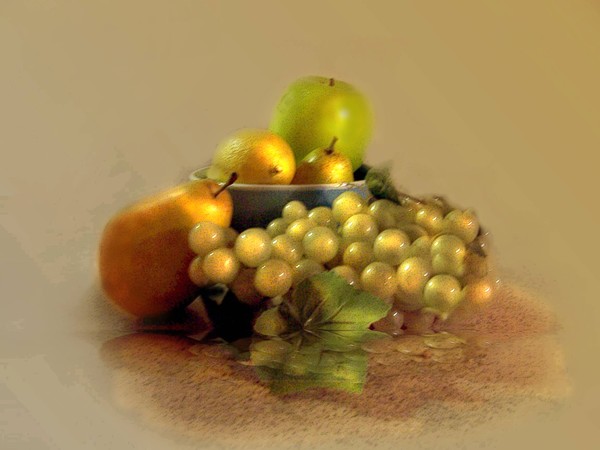 digital fruit still life