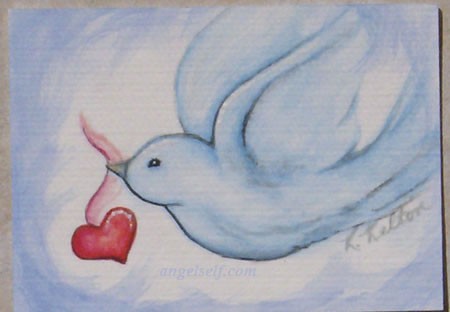 Blue Dove Valentine ACEO